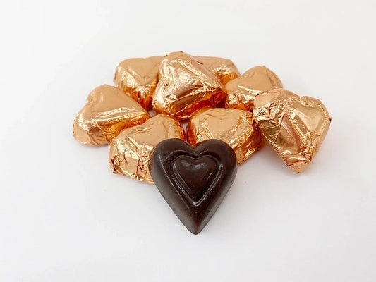 Foiled Mini Hearts in Dark Chocolate