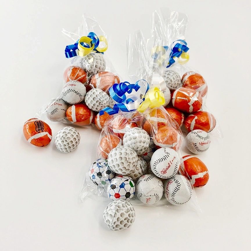 Foiled Sports Balls in Milk Chocolate