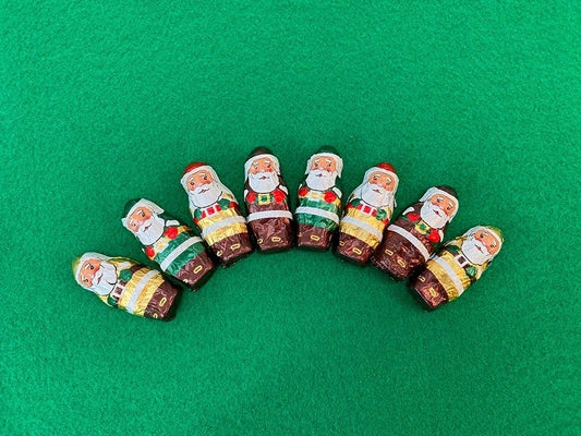 Foiled Mini Santas in Dark Chocolate 7.5 oz.