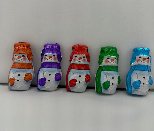 Foiled Mini Snowmen in Milk Chocolate 7.5 oz.